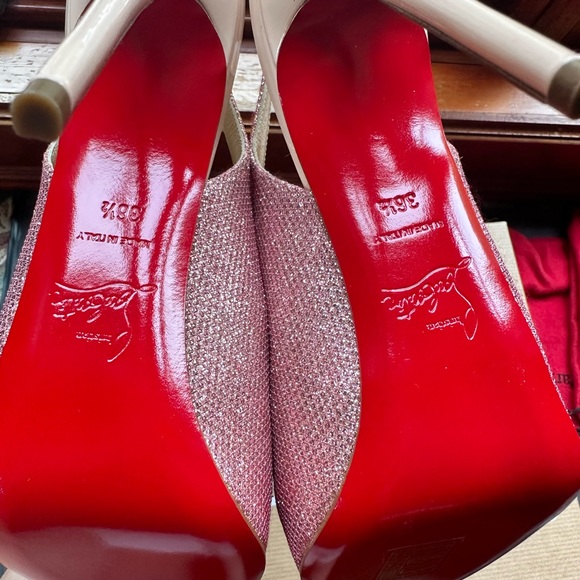 Brand new beautiful Christian Louboutin Private Number 120 Glitter Platform Heel - Picture 6 of 9